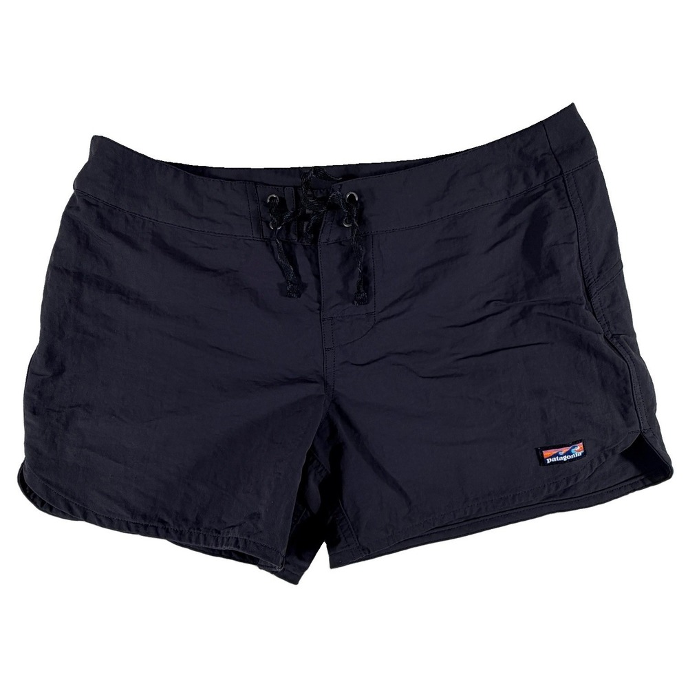 Patagonia Shorts Women's‎ Sz 8 Black Wavefarer® Boardshorts Swimming Beach Pool